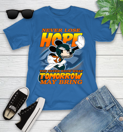Philadelphia Eagles NFL Football Mickey Disney Never Lose Hope Youth T-Shirt 12