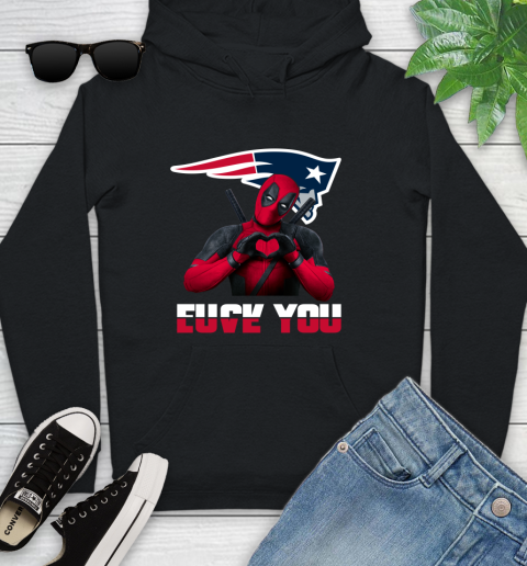 NHL New England Patriots Deadpool Love You Fuck You Football Sports Youth Hoodie