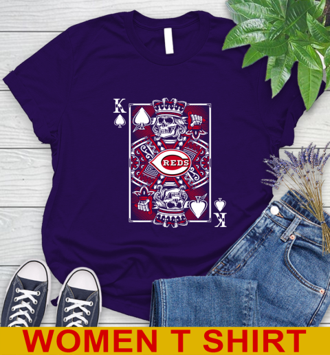 Cincinnati Reds MLB Baseball The King Of Spades Death Cards Shirt Women's T-Shirt 4