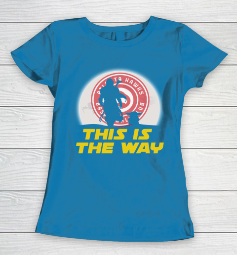 Atlanta Hawks NBA Basketball Star Wars Yoda And Mandalorian This Is The Way Women's T-Shirt 6