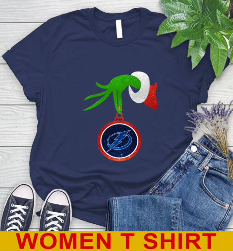 Tampa Bay Lightning Grinch Merry Christmas NHL Hockey Women's T-Shirt 12