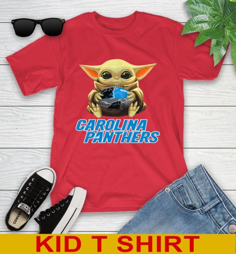 NFL Football Carolina Panthers Baby Yoda Star Wars Shirt Youth T-Shirt 10