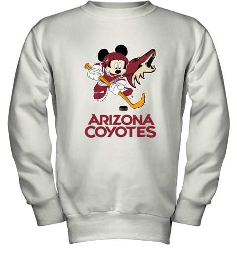 NHL Hockey Mickey Mouse Team Arizona Coyotes Youth Sweatshirt