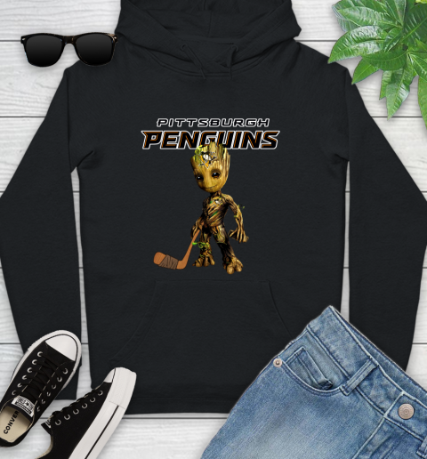 Pittsburgh Penguins NHL Hockey Groot Marvel Guardians Of The Galaxy Youth Hoodie 2