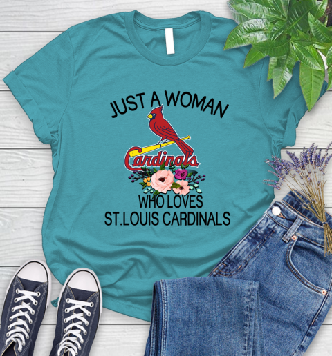 MLB Just A Woman Who Loves St.Louis Cardinals Baseball Sports Women's T-Shirt 11