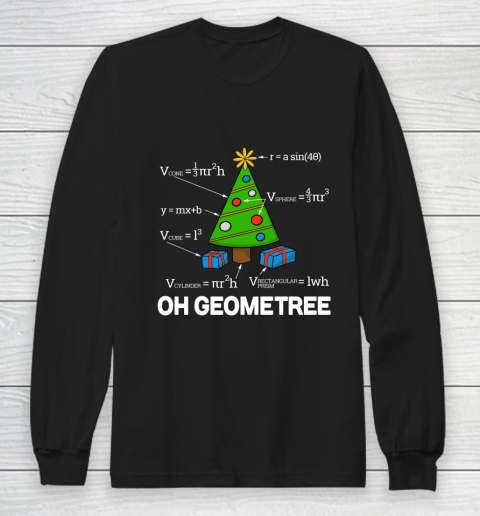 Funny Math Geometry Christmas Tree Teacher Long Sleeve T-Shirt