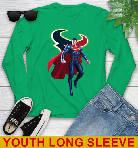 NFL Superman DC Sports Football Houston Texans Youth Long Sleeve 7