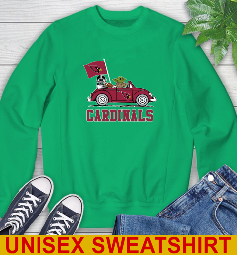 NFL Football Arizona CardinalsDarth Vader Baby Yoda Driving Star Wars Shirt Sweatshirt 6
