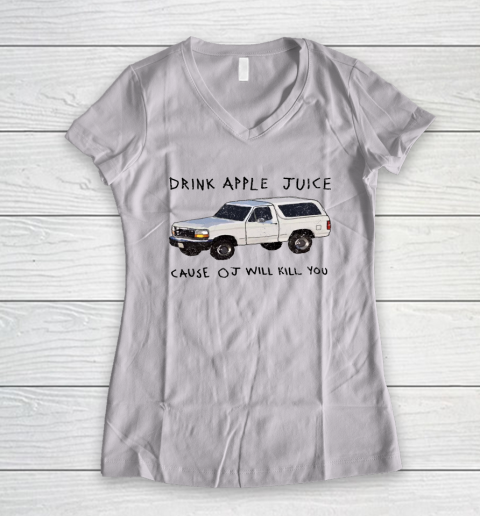 Drink Apple Juice Fun Women's V-Neck T-Shirt