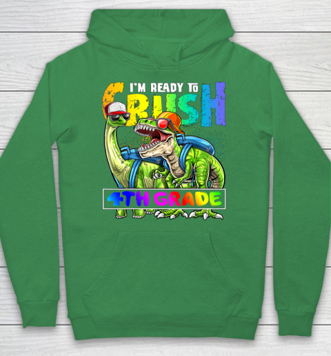 Next Level t shirts I m Ready To Crush 4tht Grade T Rex Dino Holding Pencil Back To School Hoodie 13