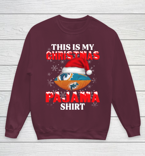 Miami Dolphins This Is My Christmas Pajama Shirt NFL Youth Sweatshirt 4
