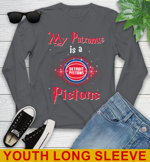 NBA Basketball Harry Potter My Patronus Is A Detroit Pistons Youth Long Sleeve 9