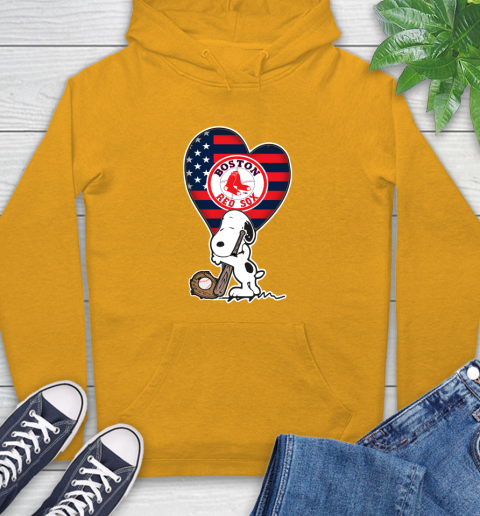 Boston Red Sox MLB Baseball The Peanuts Movie Adorable Snoopy Hoodie 3