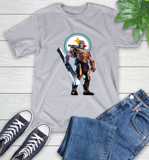 NFL Thanos Gauntlet Avengers Endgame Football Pittsburgh Steelers T-Shirt 6