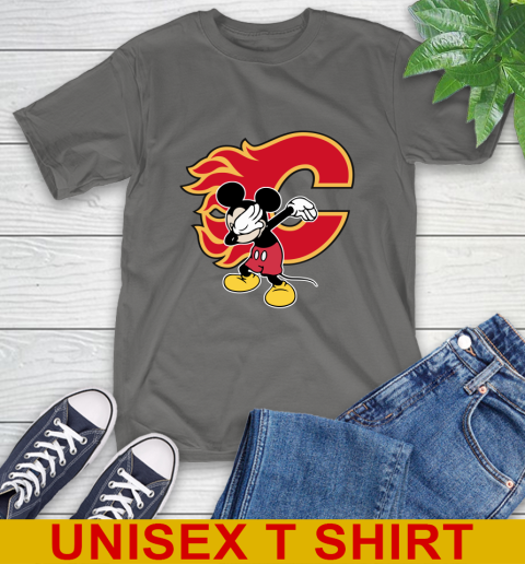 Calgary Flames NHL Hockey Dabbing Mickey Disney Sports T-Shirt 8