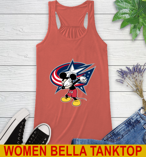 Columbus Blue Jackets NHL Hockey Dabbing Mickey Disney Sports Racerback Tank 4