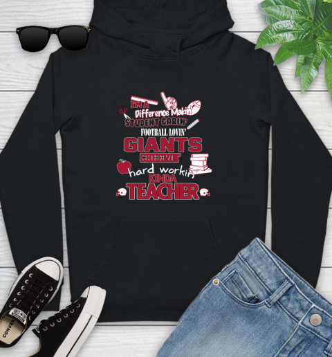 New York Giants NFL I'm A Difference Making Student Caring Football Loving Kinda Teacher Youth Hoodie