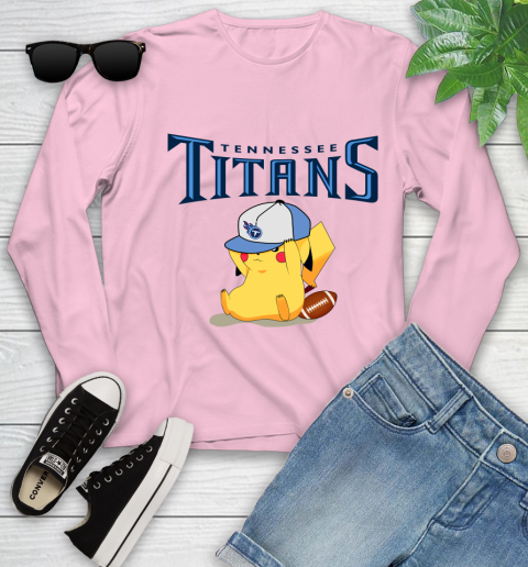 NFL Pikachu Football Tennessee Titans Youth Long Sleeve 10