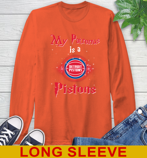 NBA Basketball Harry Potter My Patronus Is A Detroit Pistons Long Sleeve T-Shirt 4