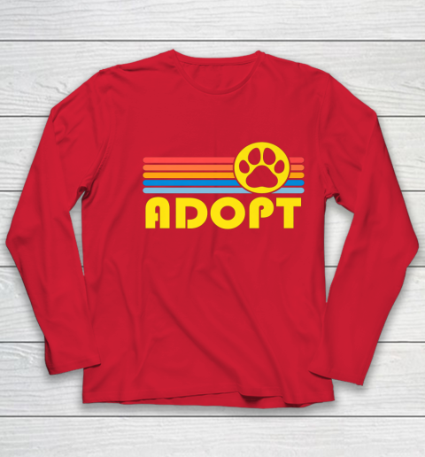 Rescue Animal Adoption Adopt Cat or Dog Vintage Retro Sunset Youth Long Sleeve 8