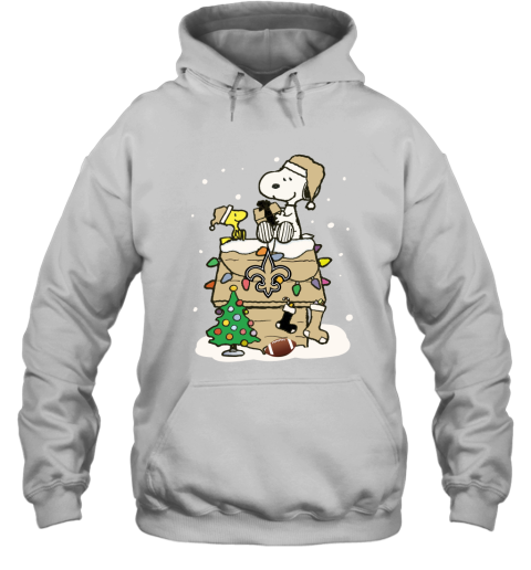 ybf0 a happy christmas with new orleans saints snoopy hoodie 23 front white