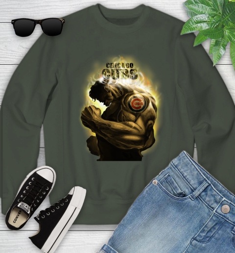Chicago Cubs MLB Baseball Hulk Marvel Avengers Sports Youth Sweatshirt 9