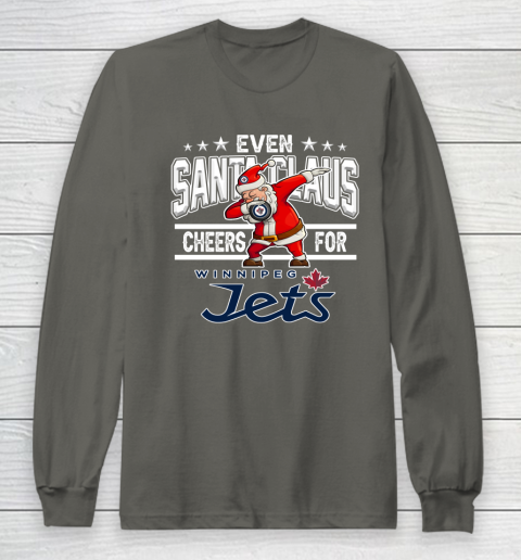 Winnipeg Jets Even Santa Claus Cheers For Christmas NHL Long Sleeve T-Shirt 5