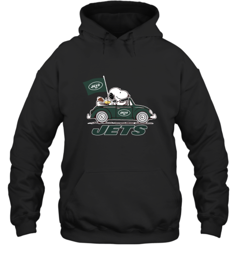 Snoopy And Woodstock Ride The New York Jets Car NFL Hoodie