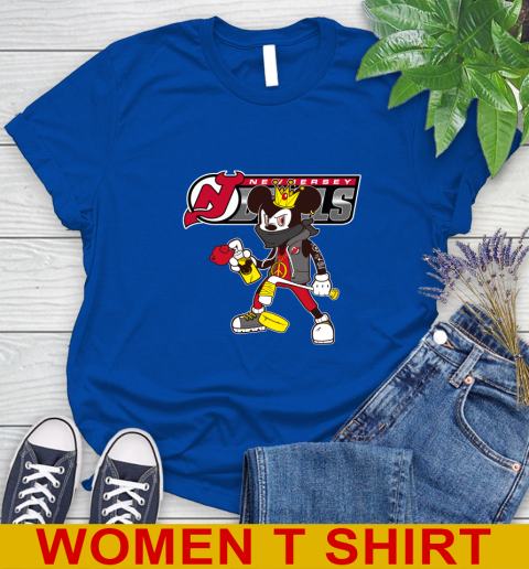New Jersey Devils NHL Hockey Mickey Peace Sign Sports Women's T-Shirt 9