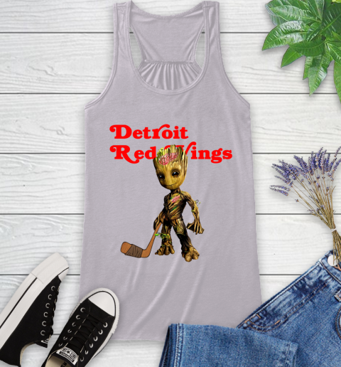 Detroit Red Wings NHL Hockey Groot Marvel Guardians Of The Galaxy Racerback Tank 5