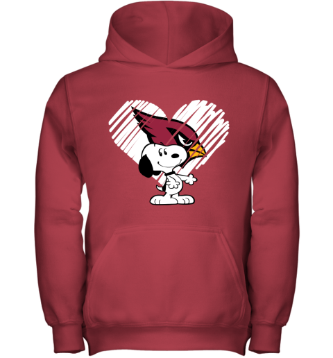 wckd happy christmas with arizona cardinals snoopy youth hoodie 43 front red