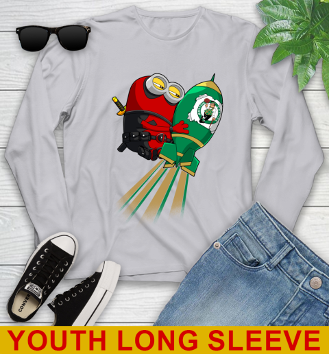 NBA Basketball Boston Celtics Deadpool Minion Marvel Shirt Youth Long Sleeve 5