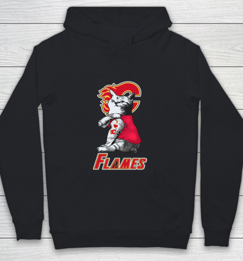 NHL My Cat Loves Calgary Flames Hockey Youth Hoodie