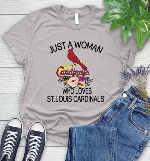 MLB Just A Woman Who Loves St.Louis Cardinals Baseball Sports Women's T-Shirt 10