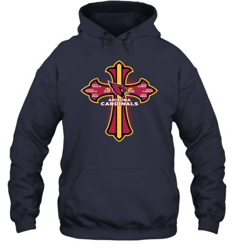 NFL Yellow Crusader Cross Arizona Cardinals Hoodie 8orf nfl yellow crusader cross arizona cardinals hoodie 23 front navy