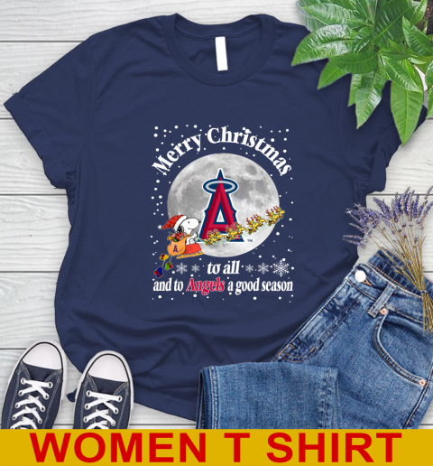 Los Angeles Angels Merry Christmas To All And To Angels A Good Season MLB Baseball Sports Women's T-Shirt 12