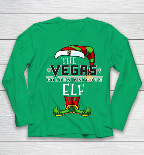 Vegas Golden Knights Christmas ELF Funny NHL Youth Long Sleeve 4