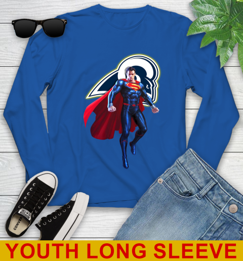 NFL Superman DC Sports Football Los Angeles Rams Youth Long Sleeve 10