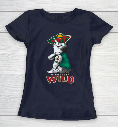 NHL My Cat Loves Minnesota Wild Hockey Women's T-Shirt 2