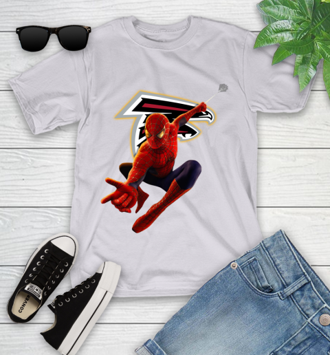 NFL Spider Man Avengers Endgame Football Atlanta Falcons Youth T-Shirt 4