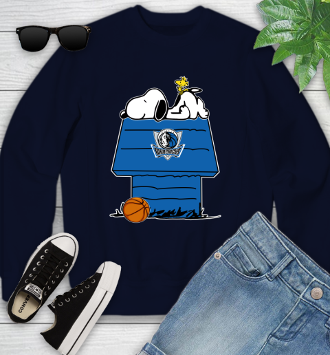 Dallas Mavericks NBA Basketball Snoopy Woodstock The Peanuts Movie Youth Sweatshirt 3