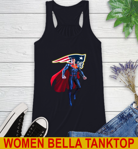 NFL Superman DC Sports Football New England Patriots Racerback Tank 10