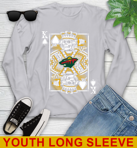 Minnesota Wild NHL Hockey The King Of Spades Death Cards Shirt Youth Long Sleeve 5