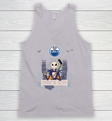 NHL Edmonton Oilers Hockey Jack Skellington Halloween Tank Top 3
