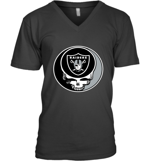 NFL Oakland Raiders Grateful Dead Rock Band Football Sports Ar3utSV77r9 v neck unisex 8 95 151514 front black