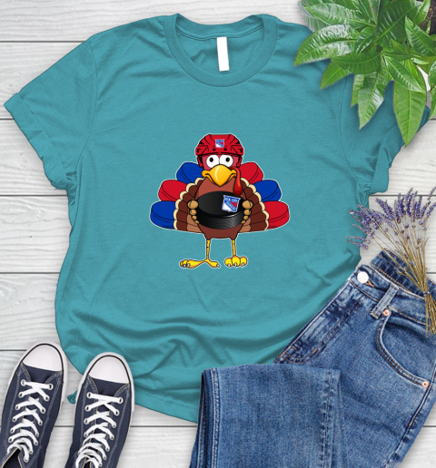 New York Rangers Turkey Thanksgiving Day Women's T-Shirt 12