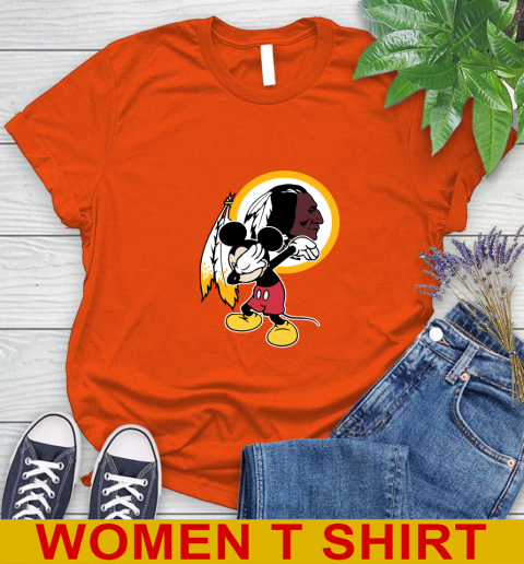 Washington Redskins NFL Football Dabbing Mickey Disney Sports Women's T-Shirt 4