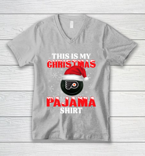 Philadelphia Flyers This Is My Christmas Pajama Shirt NHL V-Neck T-Shirt 3