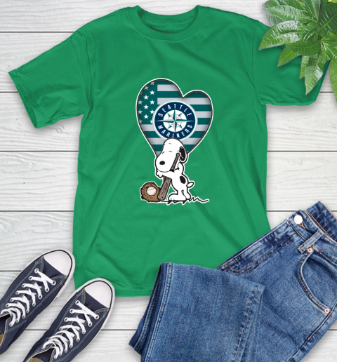 Seattle Mariners MLB Baseball The Peanuts Movie Adorable Snoopy T-Shirt 7
