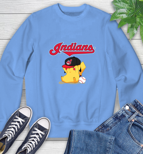MLB Pikachu Baseball Sports Cleveland Indians Sweatshirt 11